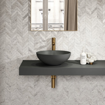 Oasis Clay Round Countertop Stone Basin 420mm