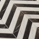 Palazzo Chevron Carrara & Nero Marquina Marble Mosaic Wall or Floor Tile 169 x 302mm