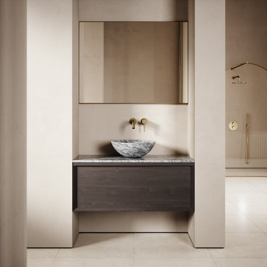Palermo Grey Oak Vanity Unit 1000mm