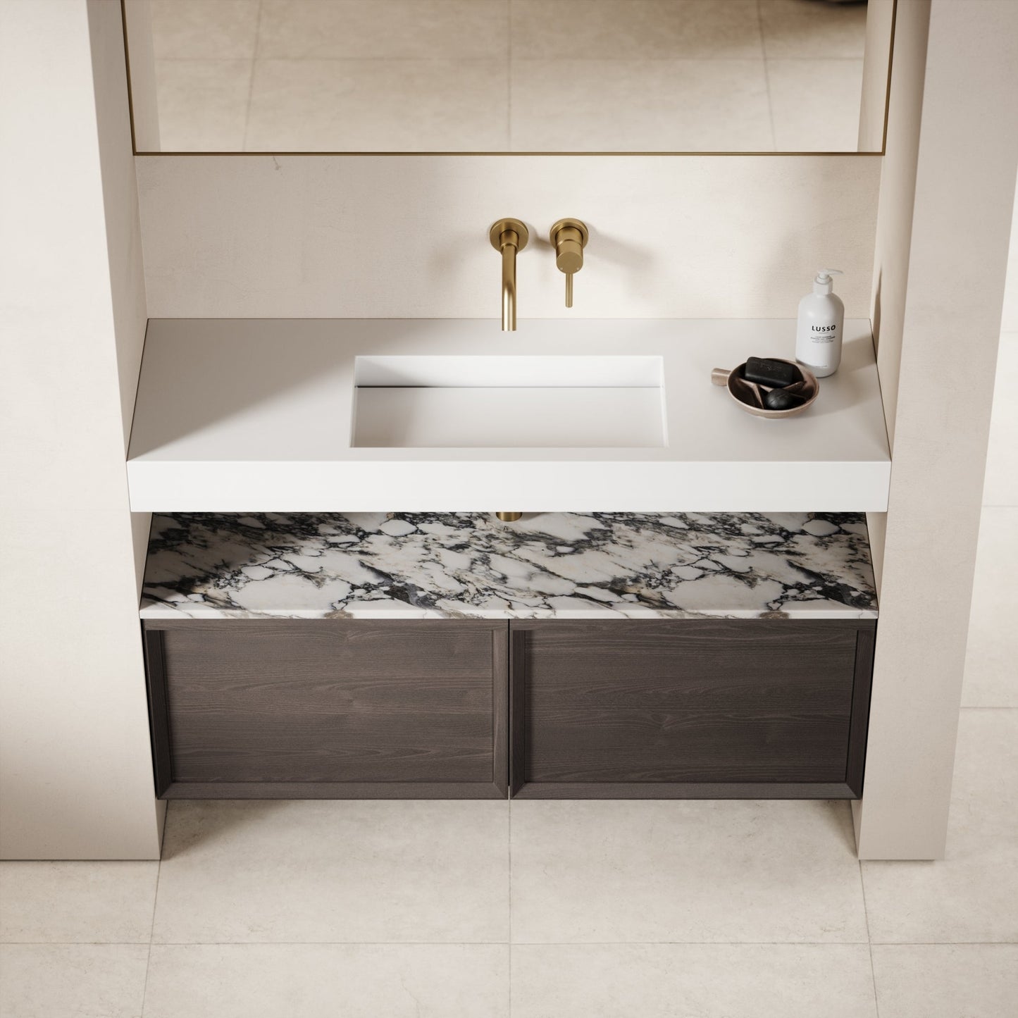 Palermo Grey Oak Vanity Unit 1200mm