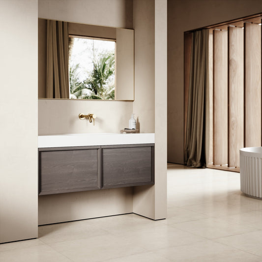 Palermo Grey Oak Vanity Unit 1200mm
