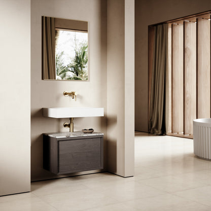 Palermo Grey Oak Vanity Unit 600mm