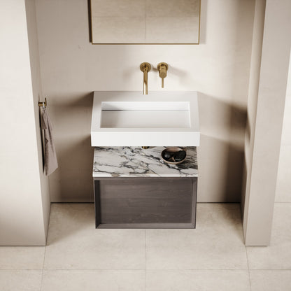 Palermo Grey Oak Vanity Unit 600mm