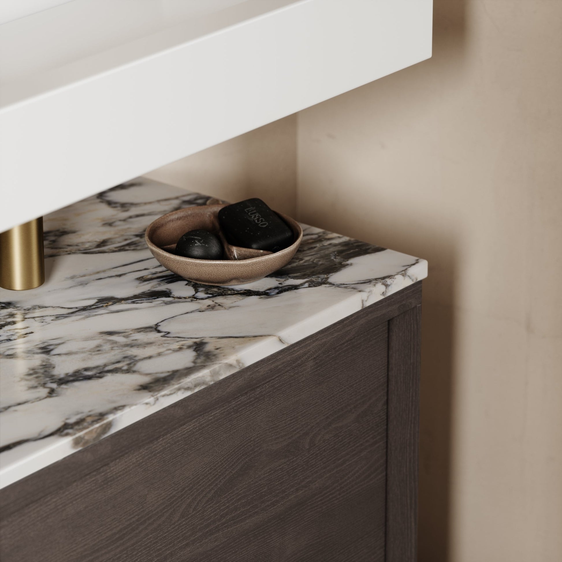 Palermo Grey Oak Vanity Unit 600mm