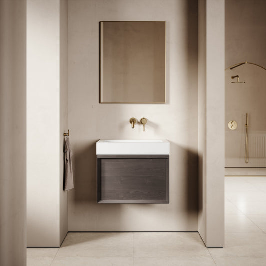 Palermo Grey Oak Vanity Unit 600mm