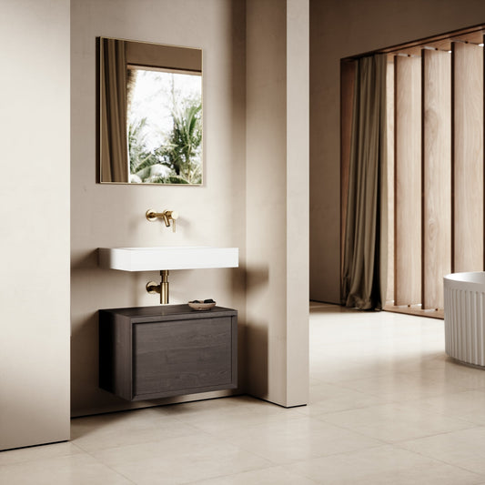 Palermo Grey Oak Vanity Unit 600mm