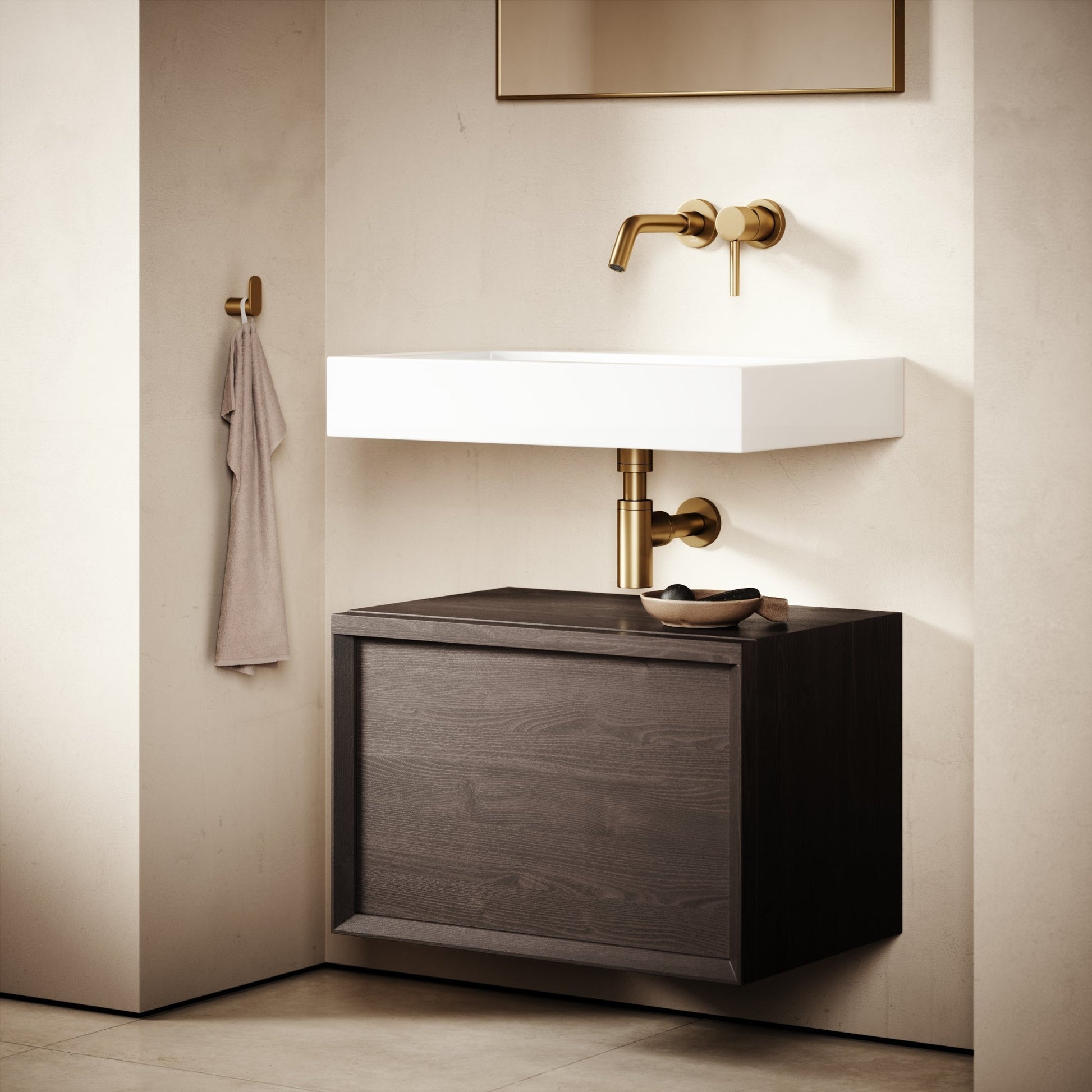 Palermo Grey Oak Vanity Unit 600mm