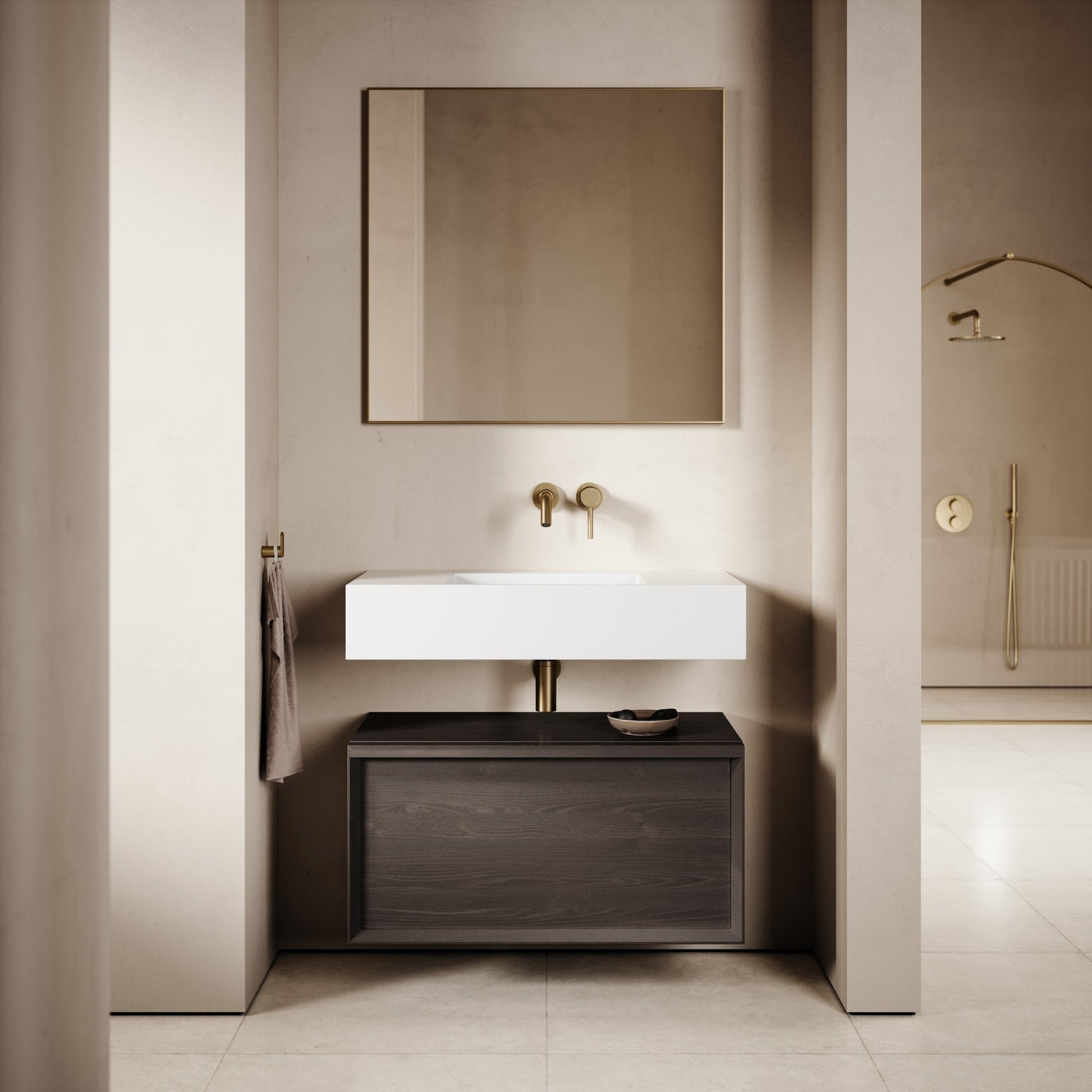 Palermo Grey Oak Vanity Unit 800mm