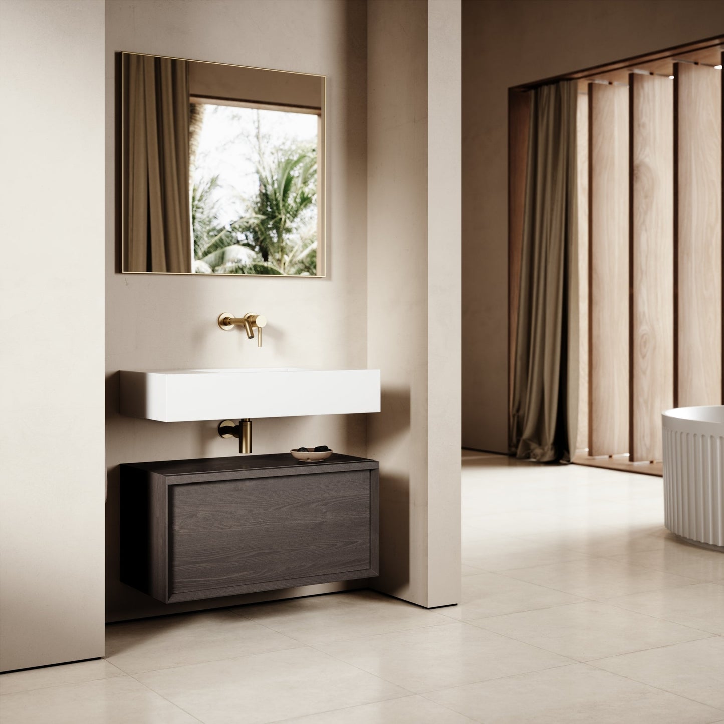 Palermo Grey Oak Vanity Unit 800mm