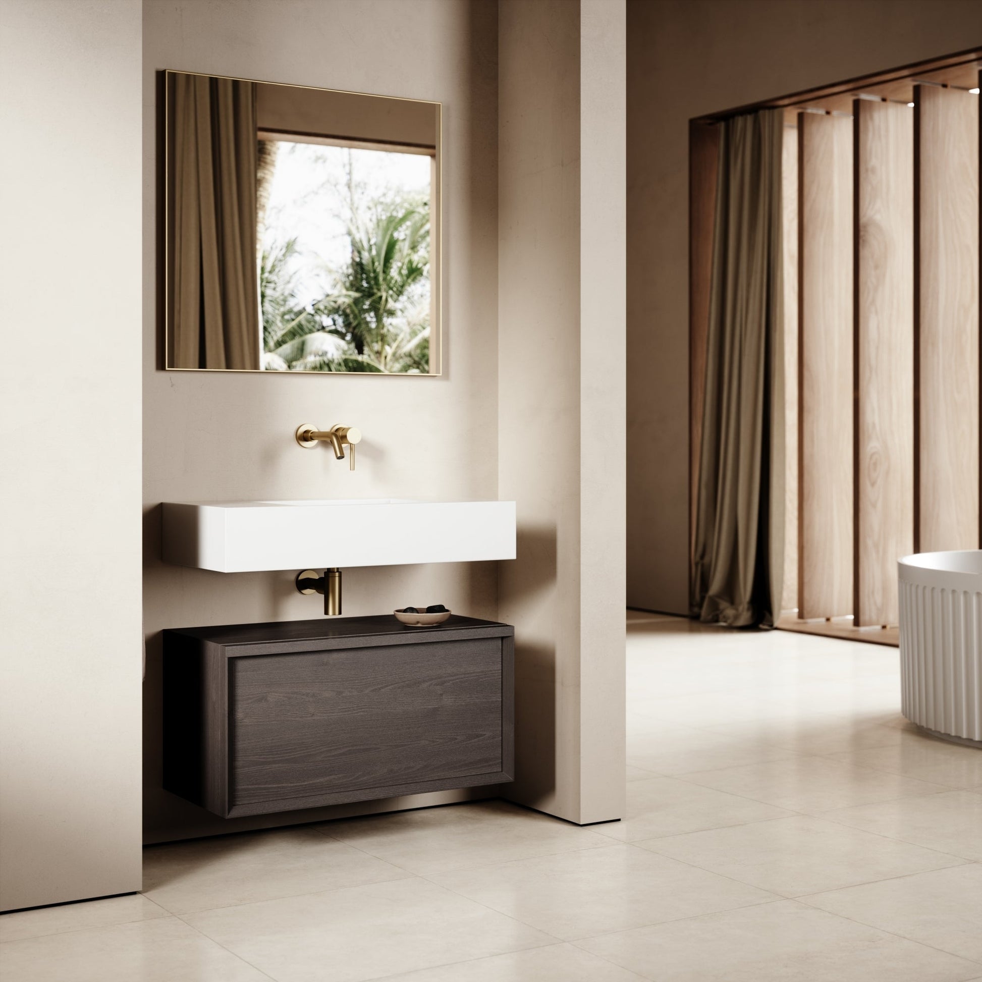 Palermo Grey Oak Vanity Unit 800mm