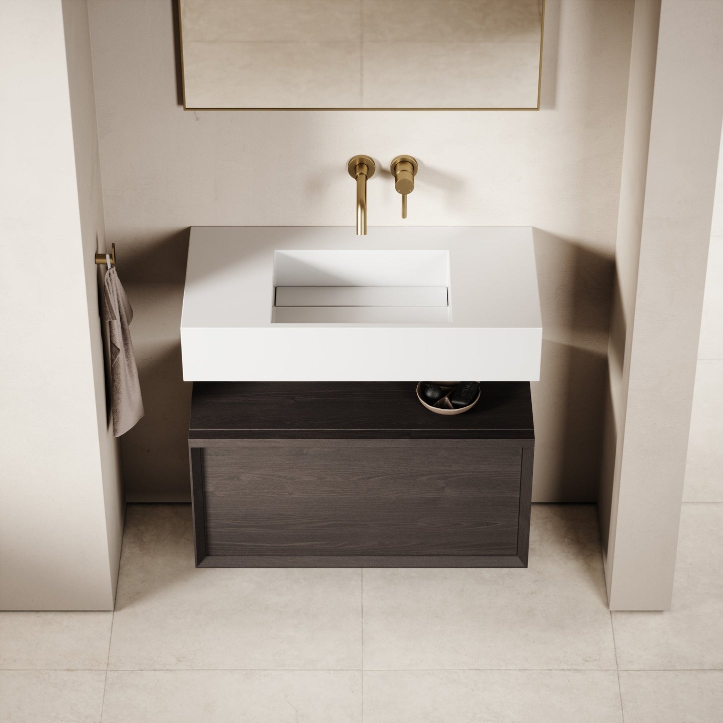 Palermo Grey Oak Vanity Unit 800mm