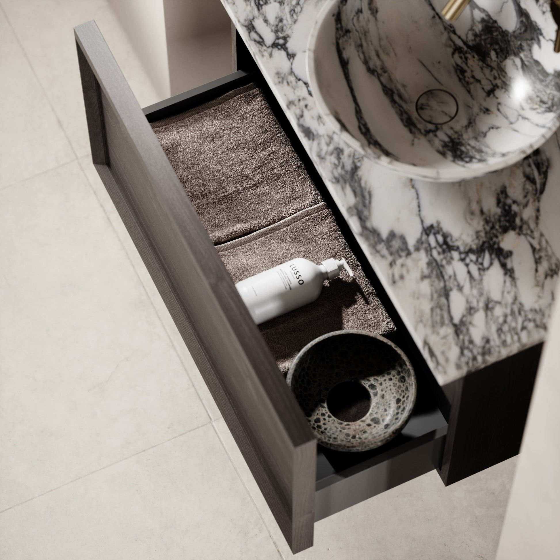 Palermo Grey Oak Vanity Unit 800mm