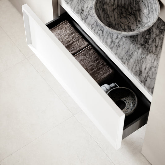 Palermo Matte White Vanity Unit 1000mm