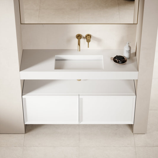 Palermo Matte White Vanity Unit 1200mm