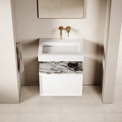 Palermo Matte White Vanity Unit 600mm