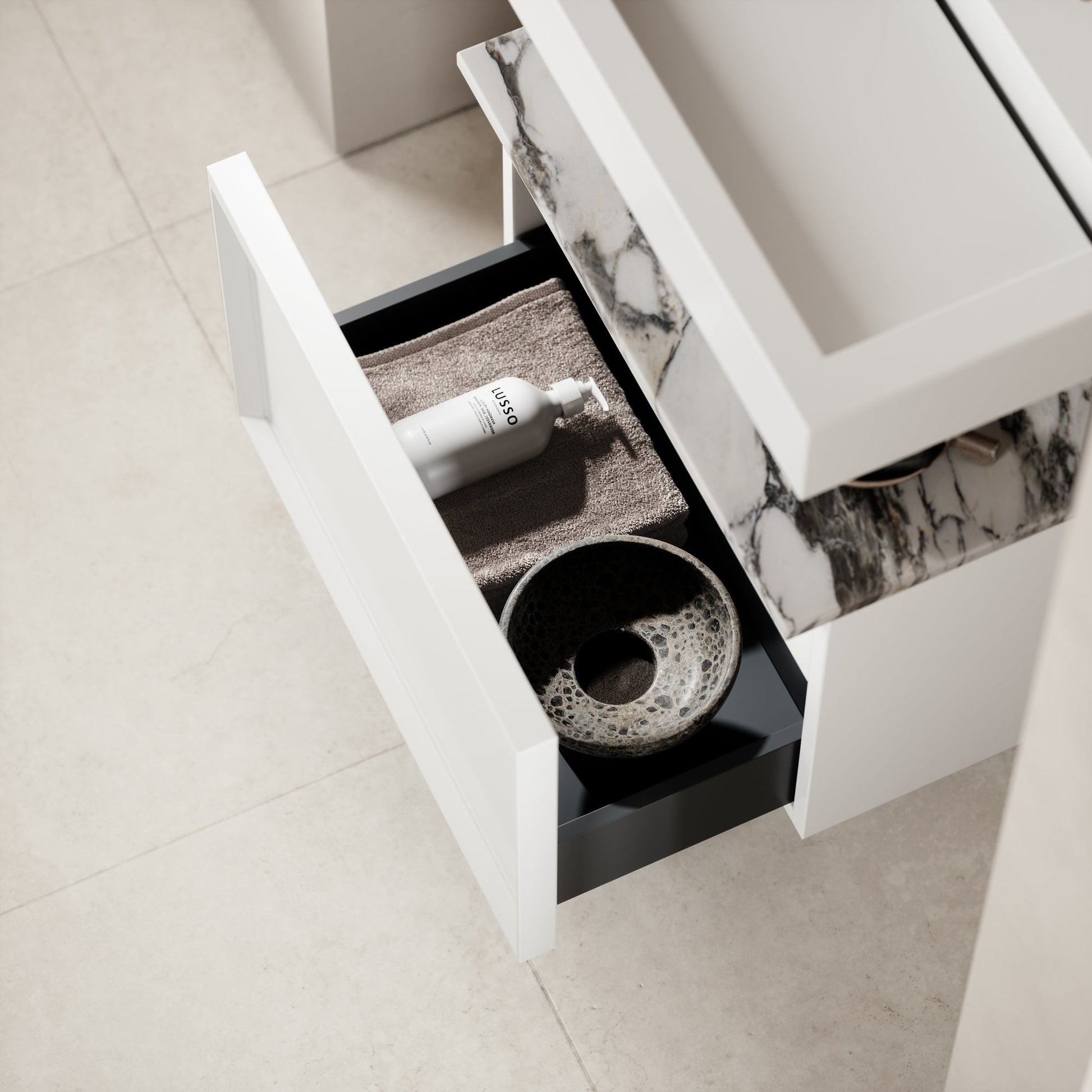 Palermo Matte White Vanity Unit 600mm