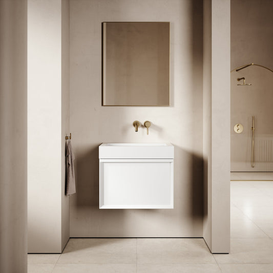 Palermo Matte White Vanity Unit 600mm