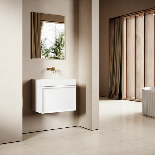 Palermo Matte White Vanity Unit 600mm