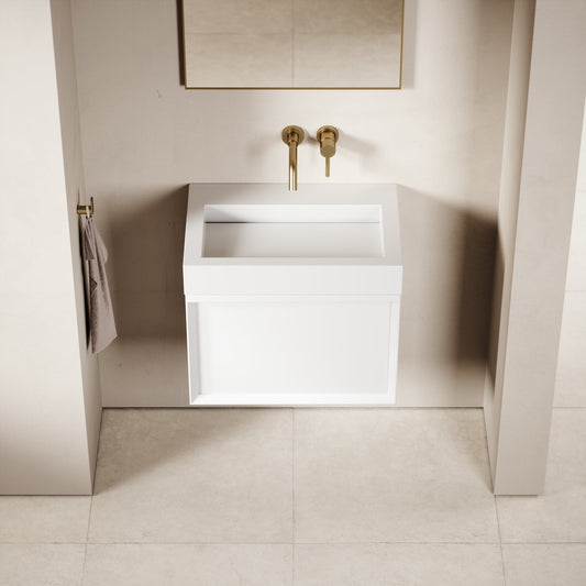 Palermo Matte White Vanity Unit 600mm