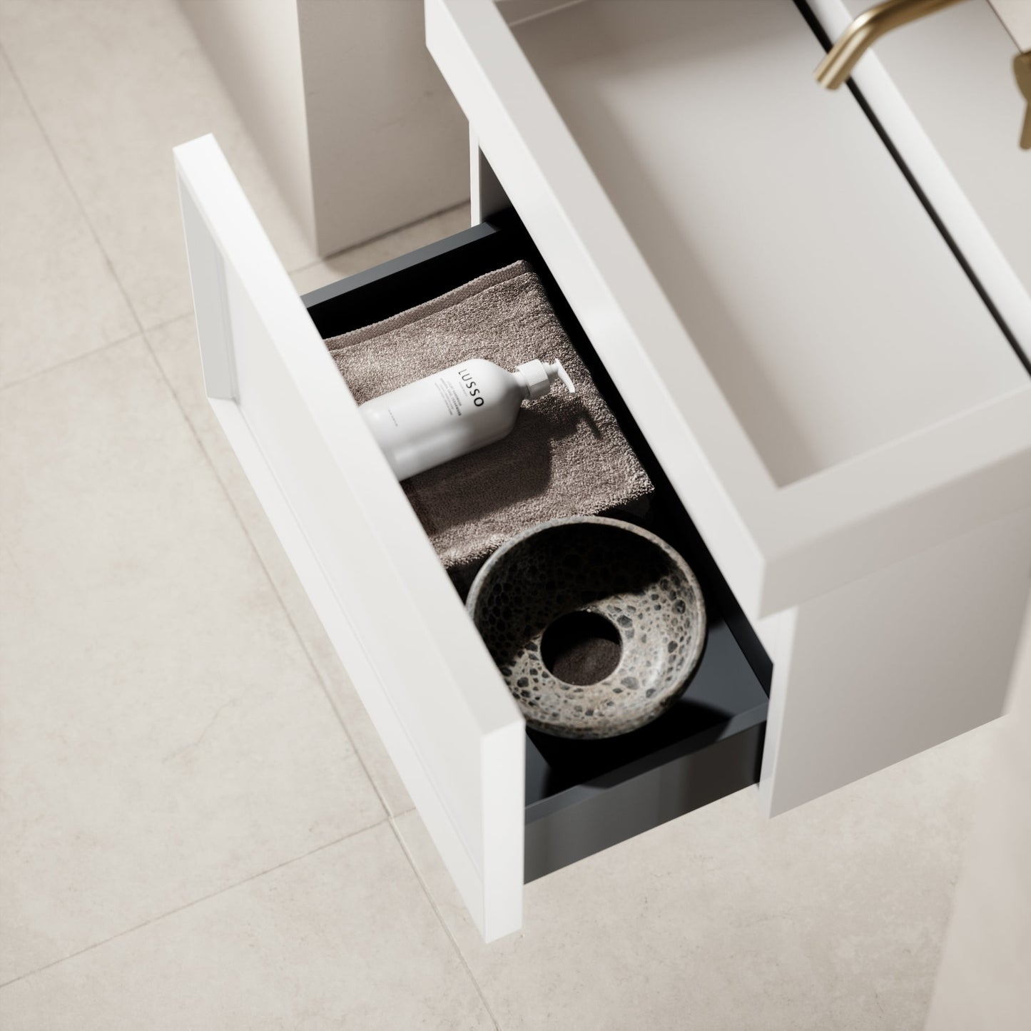 Palermo Matte White Vanity Unit 600mm