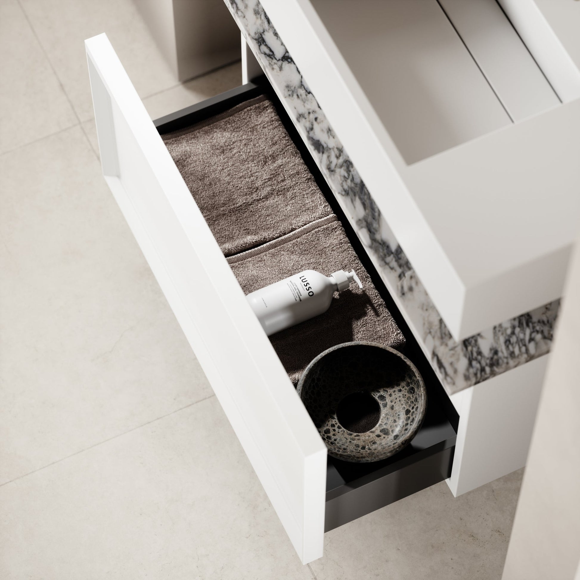 Palermo Matte White Vanity Unit 800mm