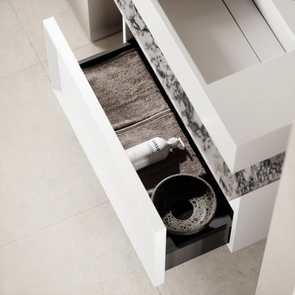 Palermo Matte White Vanity Unit 800mm