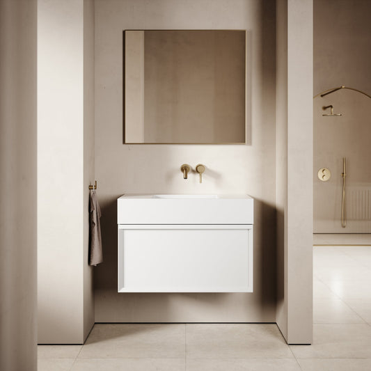 Palermo Matte White Vanity Unit 800mm