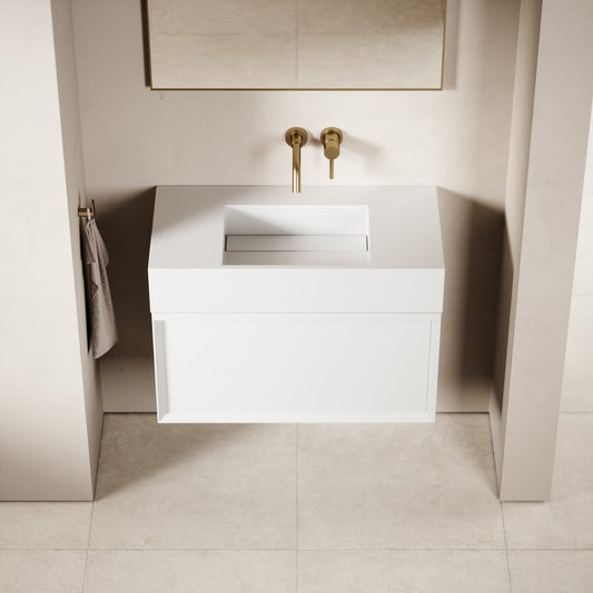 Palermo Matte White Vanity Unit 800mm