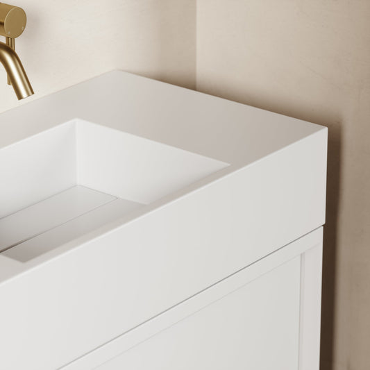 Palermo Matte White Vanity Unit 800mm