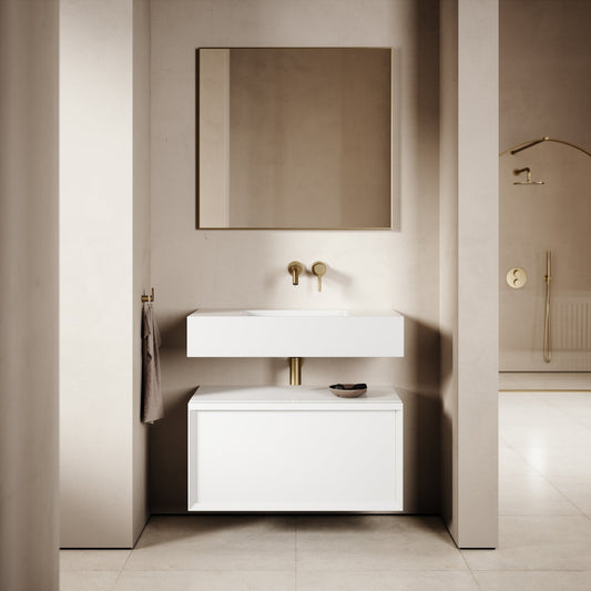 Palermo Matte White Vanity Unit 800mm