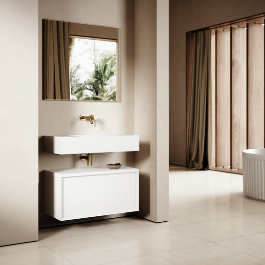 Palermo Matte White Vanity Unit 800mm