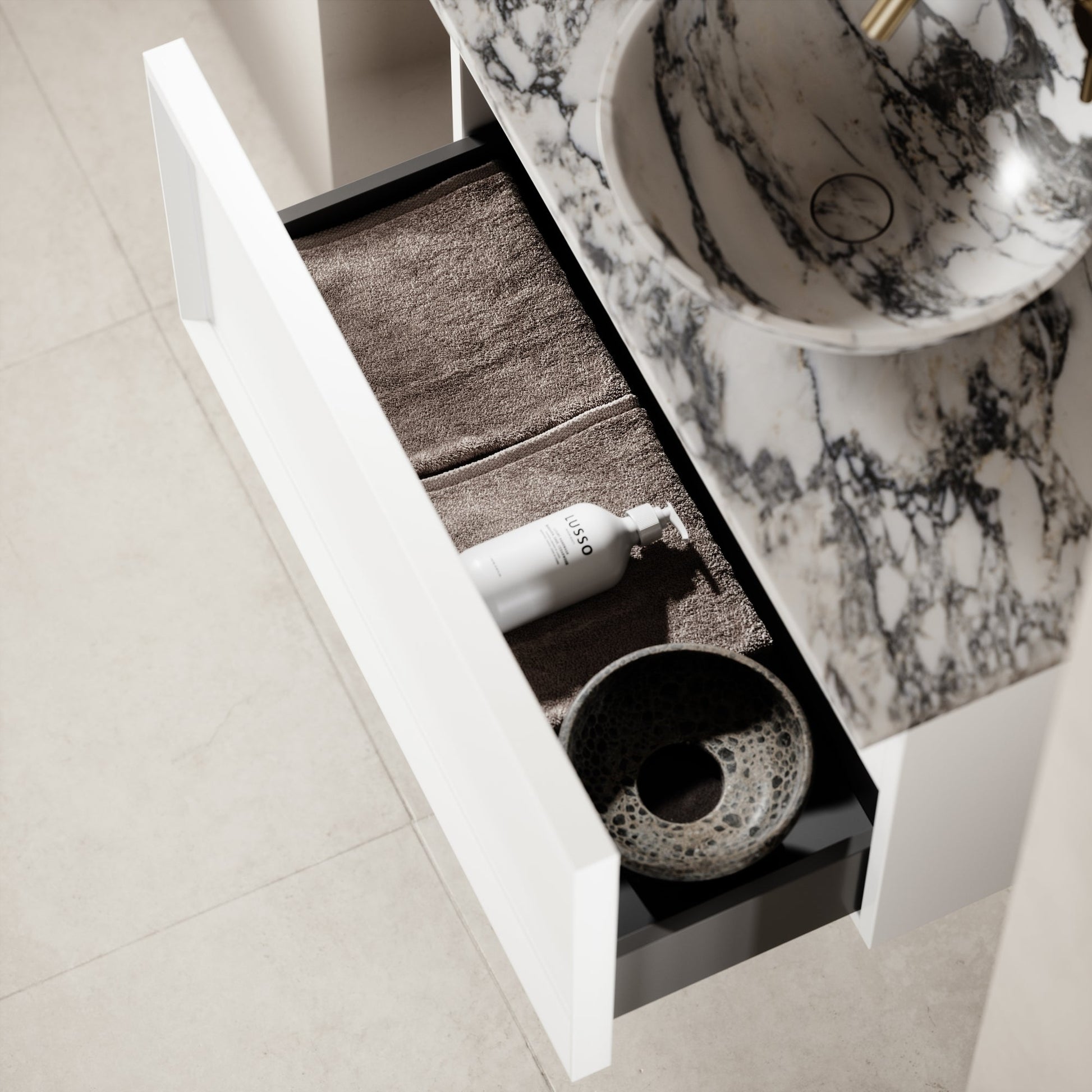 Palermo Matte White Vanity Unit 800mm