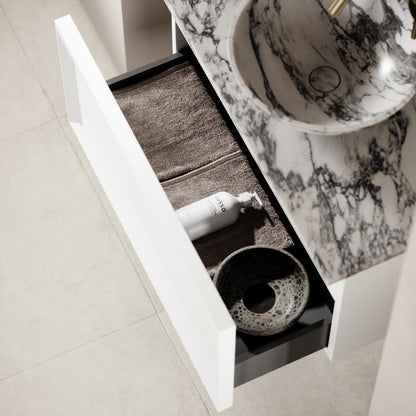 Palermo Matte White Vanity Unit 800mm