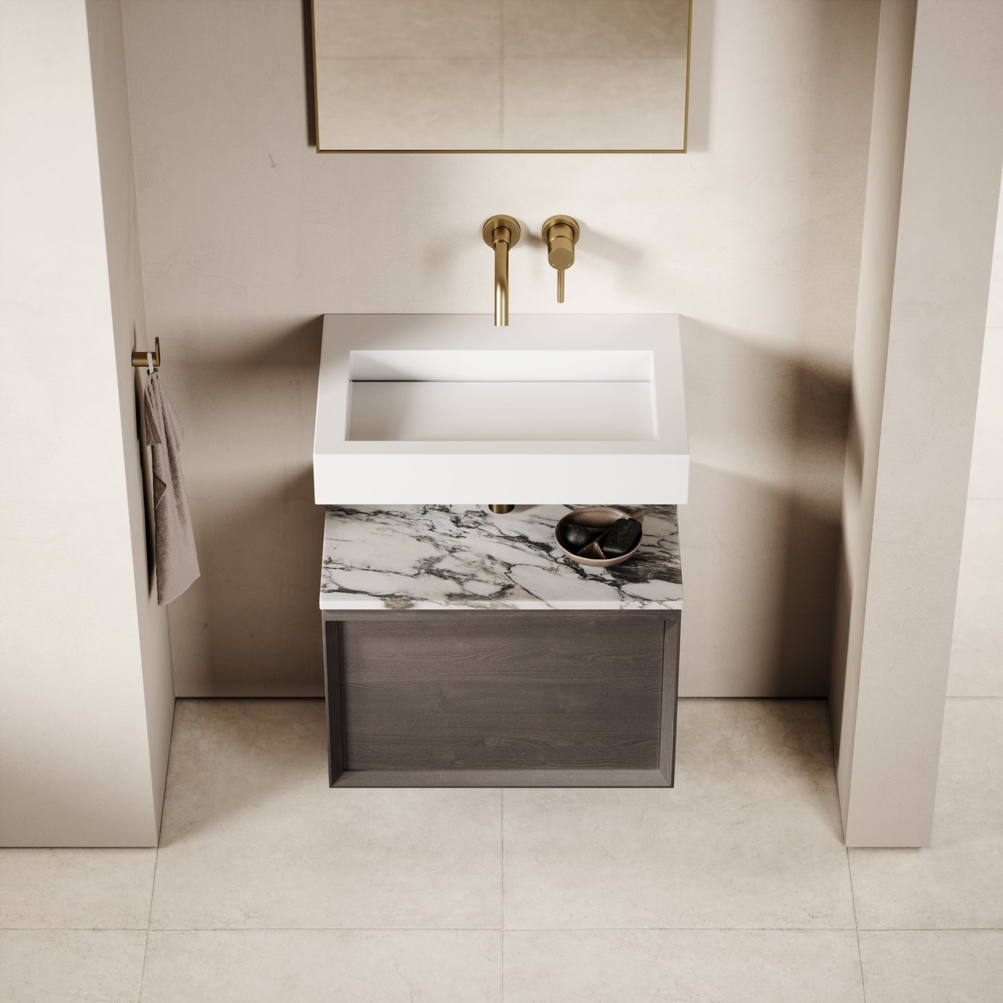 Palermo Modular Grey Oak Bathroom Storage Cabinet 600-1200mm