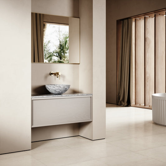 Palermo Velvet Beige Vanity Unit 1000mm