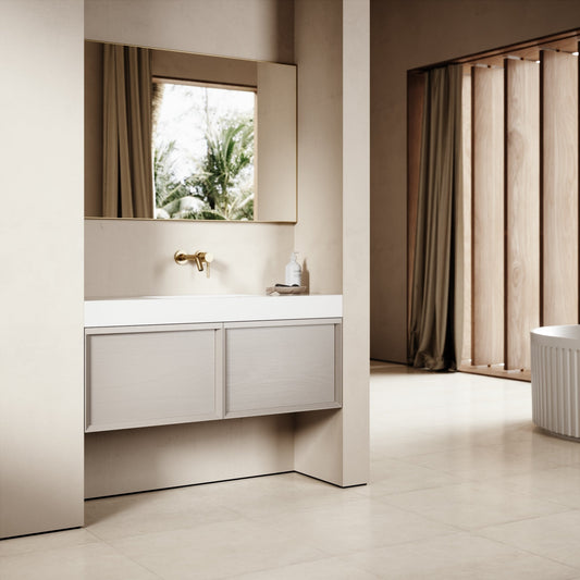 Palermo Velvet Beige Vanity Unit 1200mm