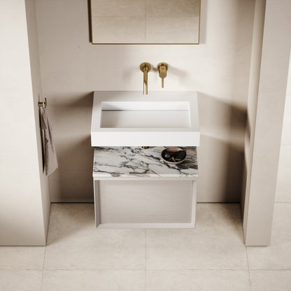 Palermo Velvet Beige Vanity Unit 600mm