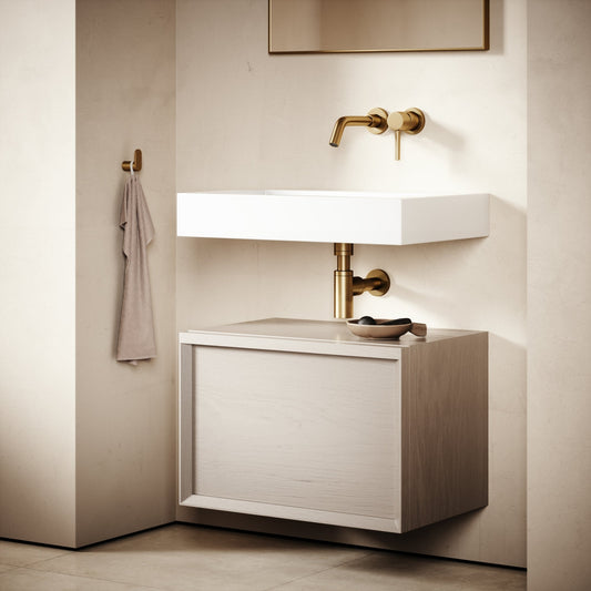 Palermo Velvet Beige Vanity Unit 600mm