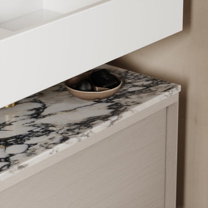 Palermo Velvet Beige Vanity Unit 800mm