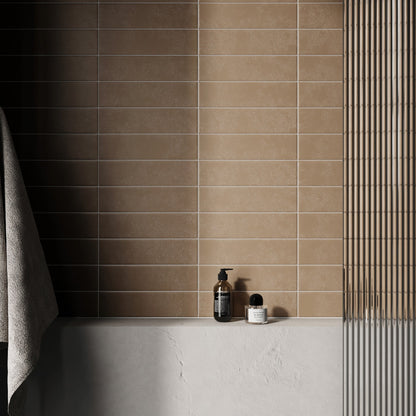 Palma Classic Mocha Matte Porcelain Brick Wall Tile