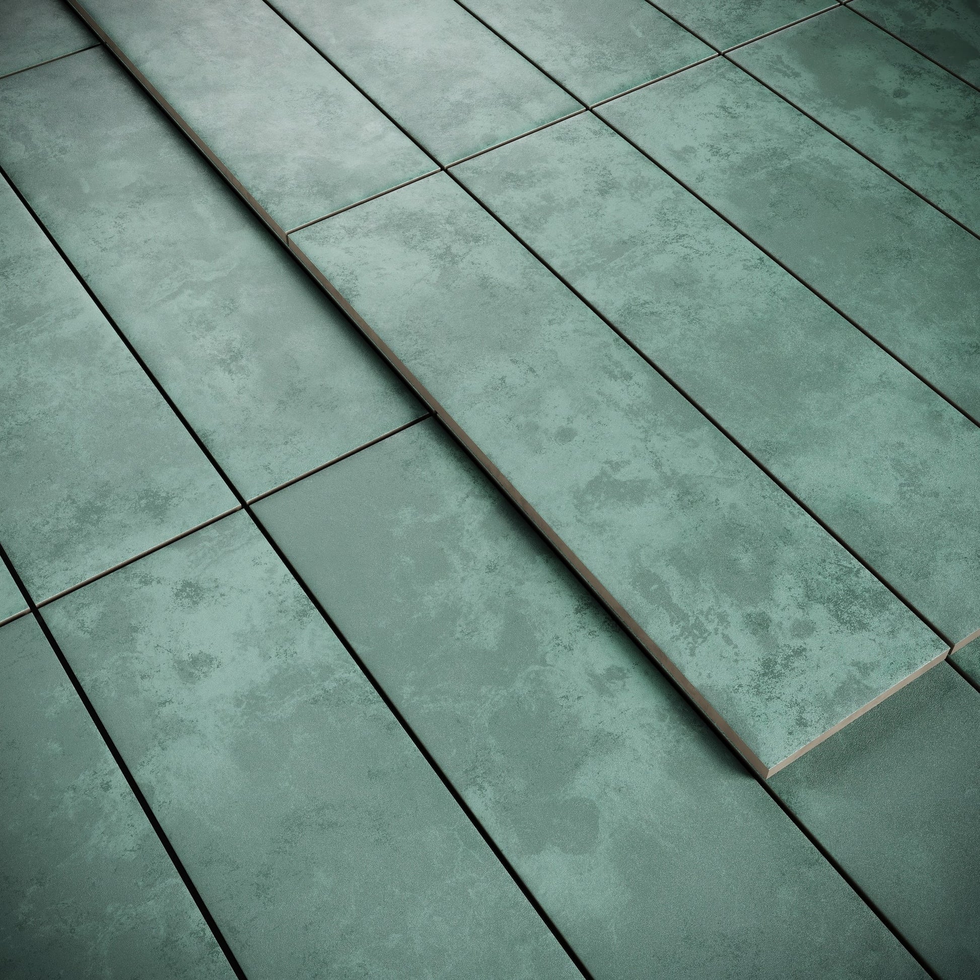 Palma Gentle Teal Matte Porcelain Brick Wall Tile