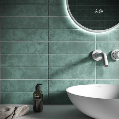 Palma Gentle Teal Matte Porcelain Brick Wall Tile