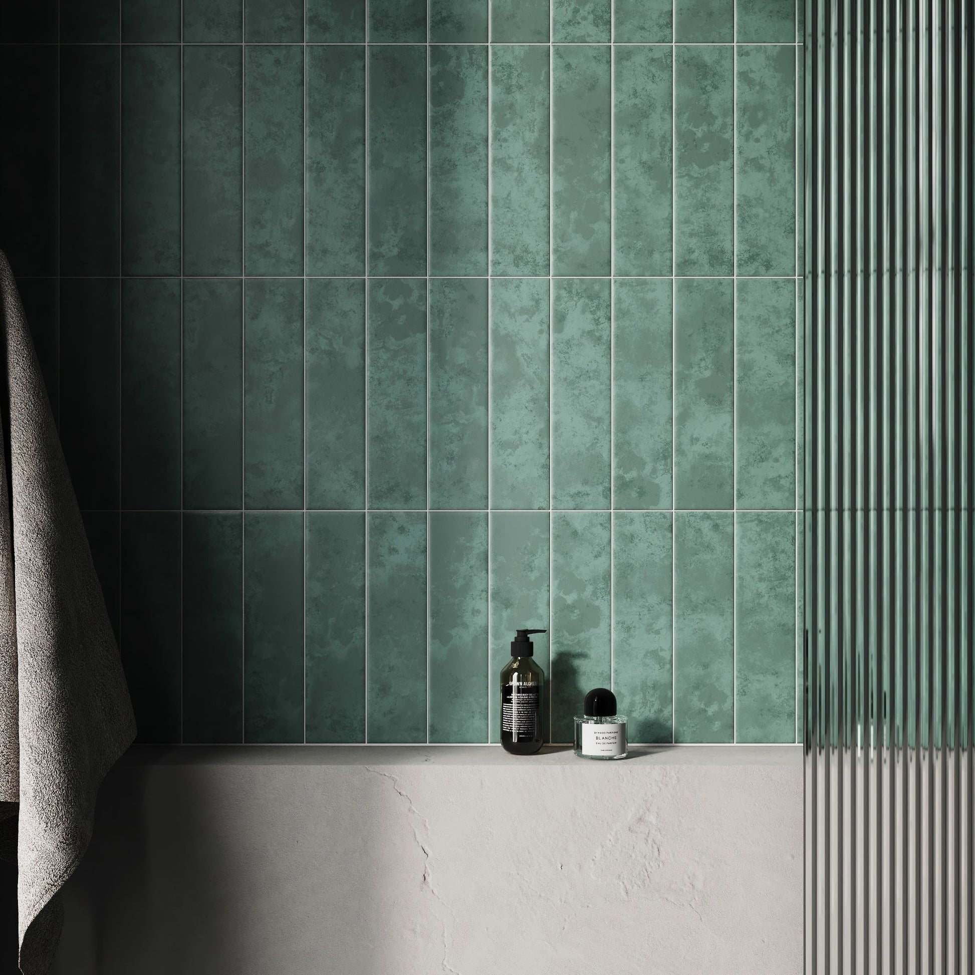 Palma Gentle Teal Matte Porcelain Brick Wall Tile