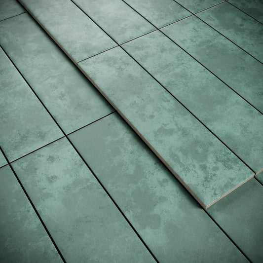 Palma Gentle Teal Matte Porcelain Brick Wall Tile
