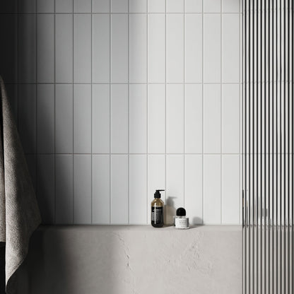 Palma Whispering Ash Grey Matte Porcelain Brick Wall Tile