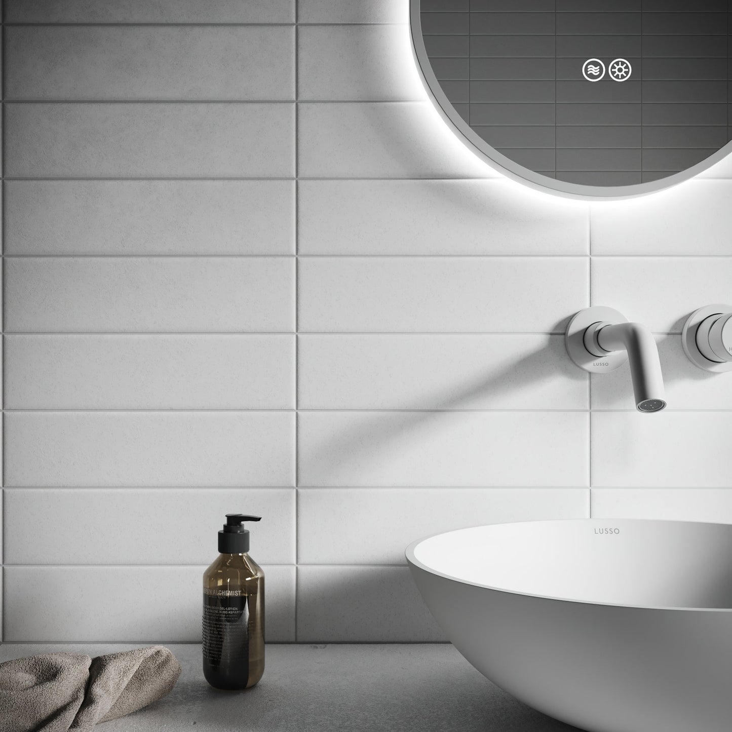 Palma Whispering Ash Grey Matte Porcelain Brick Wall Tile