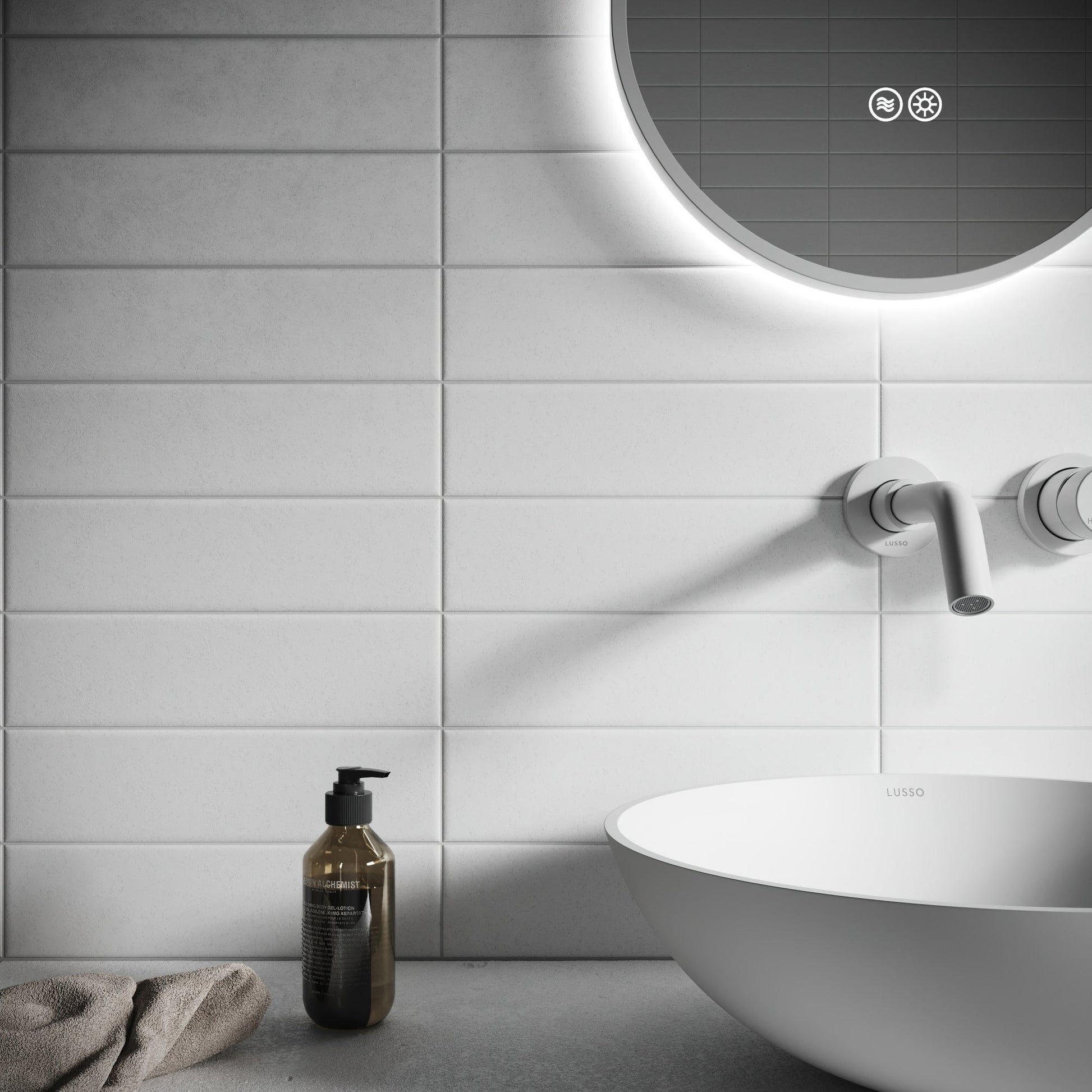 Palma Whispering Ash Grey Matte Porcelain Brick Wall Tile