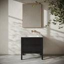Pelham Bathroom Vanity Unit Black with Carrara Marble 800mm