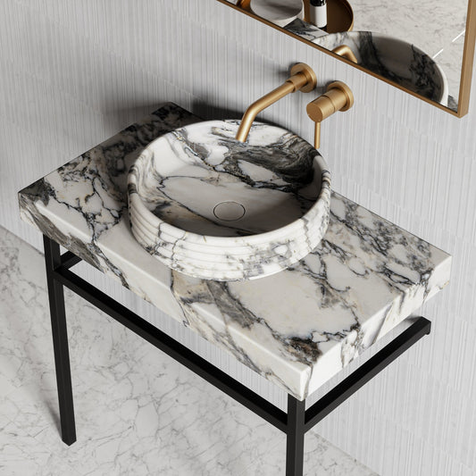 Perlato Arabescato Marble Countertop Basin 400mm