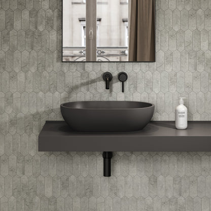 Picasso Charcoal Countertop Stone Basin 580mm